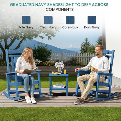 SERWALL Outdoor Rocking Chair Set of 4, Patio Rocking Chair, Porch Rocker - Image 3