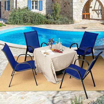 COSTWAY Patio Stackable Dining Chairs Set of 2 - Image 2