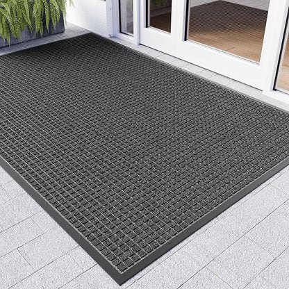 Front Door Mat Outside Entrance, 6' x 2' Heavy Duty Outdoor Mats for Entryway, All Season Weather Outdoor Doormat, Natural Rubber Non Slip Welcome Mats for Front Door