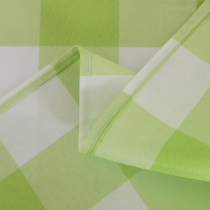 Cupuamon 2 Pack Waterproof Polyester Fabic Rectangle Checkered Tablecloth，60x84 Outdoor Table Cloth，Oil Stain Prevention Table Cloth for Pinics and Parties（Emerald and White）