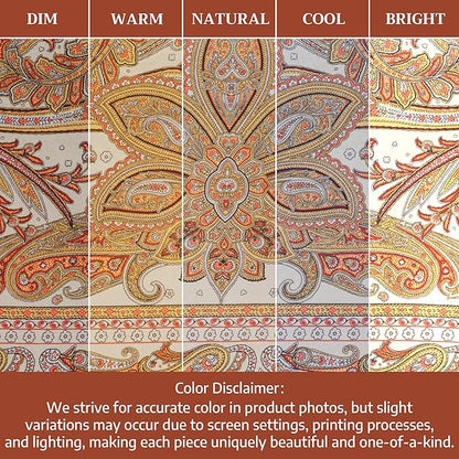 Maison d' Hermine Table Cloth Rectangle Table 100% Cotton 70 x 108 Inches Fall Tablecloth Reusable Everyday Use for Thanksgiving Christmas Decorations Dining Farmhouse Party (Kashmir Paisley)