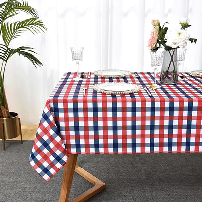 Classic Gingham Buffalo Tablecloth Fabric - Oblong 90x156 Inch Water Proof Checkered Table Cloth for Indoor Outdoor - Table Cover for Birthday, Picnics, BBQs, and Parties