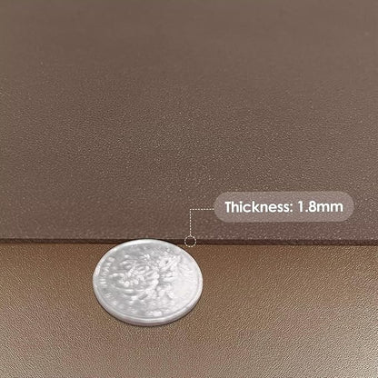 Leather Table Cover,1.8mm Thick,42x84 Inch Table Protector,Table Protector for Dining Room Table,Dining Table Cover,Waterproof Table Cover.(Mud Color+Champagne Gold,42x84)