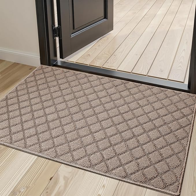 Azadx 2'x4' Front Entryway Door Mat Non Slip Indoor Door mats Washable Entry Mats Welcome Doormat Dirt Trapper for House Entry Low Profile Doormat Indoor Entrance Mat