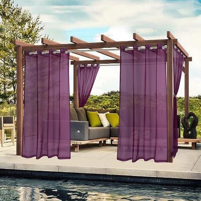 BONZER Waterproof Indoor/Outdoor Sheer Curtains - Image 2