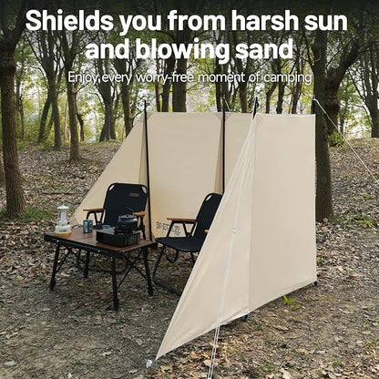 Himalaya Camping Windbreaks Privacy Fence Stove Windshield Shelter Wind Screen Windproof Multifunctional Portable Lightweight for Outdoor Camping (Pearl White)