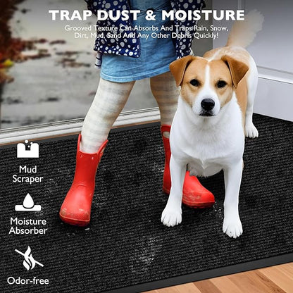 Custom Size Extra Large Front Door Mat, 3FT x 16FT Indoor Outdoor Entrance Commercial Floor Mat, Heavy Duty Dirt Trapper Doormat for Entryway Welcome Mat, Low Profile, Non-Slip, Waterproof