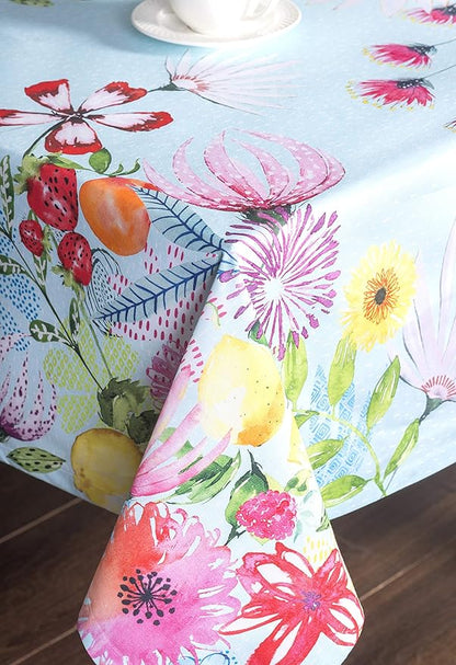Maison d' Hermine Table Cloth Rectangle Table 100% Cotton 60 x 90 Inches Tablecloth Reusable Decorative for Dining Room, Farmhouse, Home, Party, Festive & Wedding Spring Summer - Jardin D'Ete - Mint