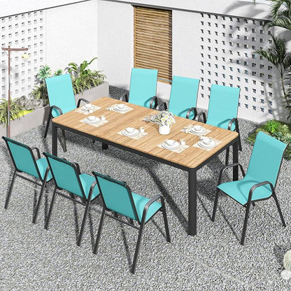 Patio Dining Chairs Set of 8 Outdoor Stackable Dining Chairs - Image 9