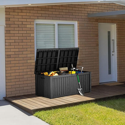 Outdoor Storage Box, 180 Gallon Waterproof Deck Box, Piston-Lift Tall Standing - Image 4