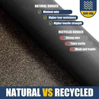 Extra Large Front Door Mat Outside Entrance Indoor Doormat, 71" x 24" Outdoor Mats for Patio Waterproof, Outdoor Door Mats for Outside Entry, Indoor Rugs for Entryway, Sturdy Natural Rubber, Begie