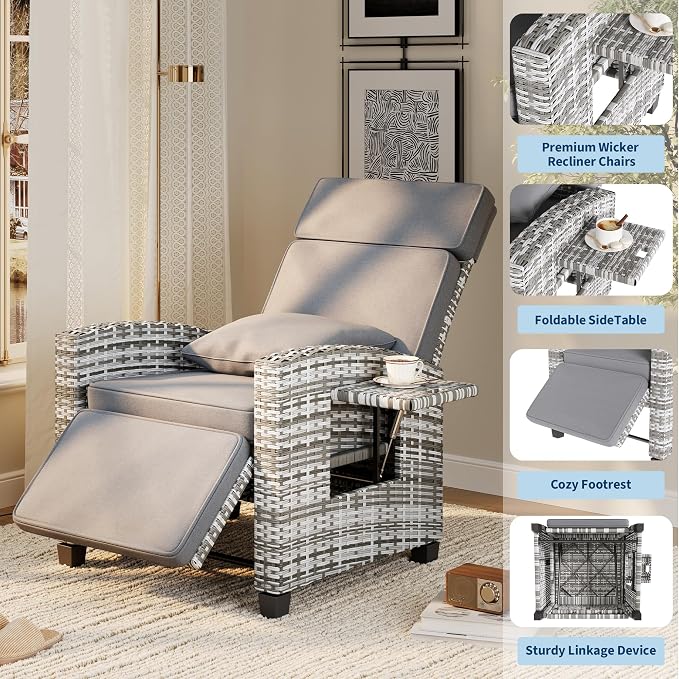 Outdoor Recliner Chair, Reclining Patio Chairs - Image 5