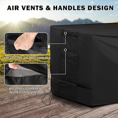 Rectangular Outdoor Table Cover Weatherproof, 60 Inch Patio Table Cover for Outdoor Dining Table, Waterproof Patio Furniture Cover for Outside Bar Table