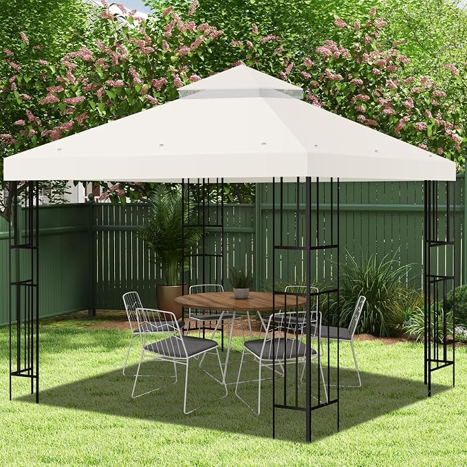 10x10 FT Gazebo Replacement Top, Canopy Replacement Cover Double Tiered - Image 6