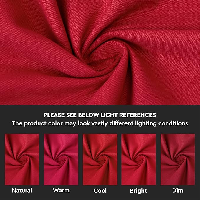 Encasa XO Table Runner 13"x104" Long | Cotton Canvas Fabric | Deep Red Solid Color | Machine Washable & Durable