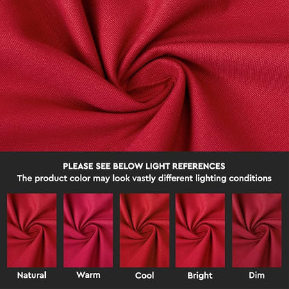 Encasa XO Table Runner 13"x118" Long | Cotton Canvas Fabric | Deep Red Solid Color | Machine Washable & Durable