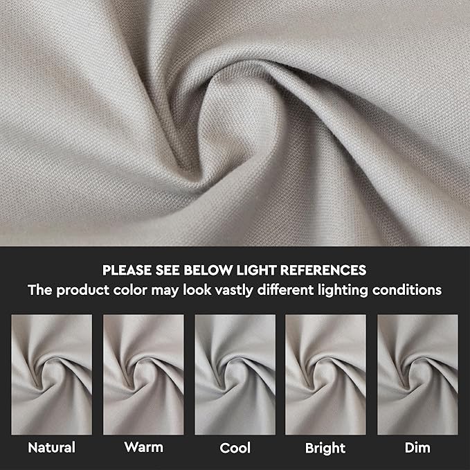 Encasa XO Table Runner 13"x59" Long | Cotton Canvas Fabric | Light Grey Solid Color | Machine Washable & Durable