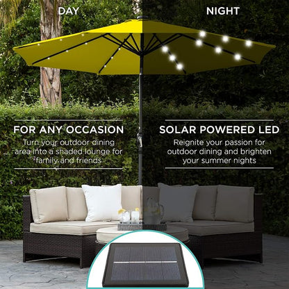 Best Choice Products 10ft Solar Polyester LED Lighted Patio Umbrella w/Tilt - Image 3