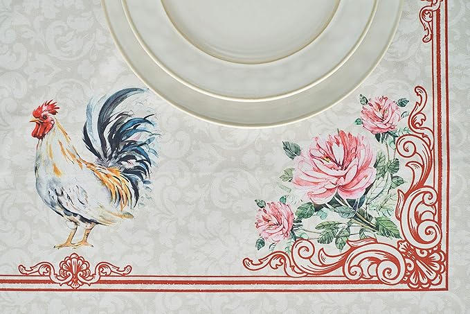 Maison d' Hermine Table Cloth Rectangle Table 100% Cotton 70 x 120 Inches Tablecloth Reusable Decorative Everyday Use for Dining Room, Farmhouse, Home Party, Festive & Wedding Spring Summer - Campagne
