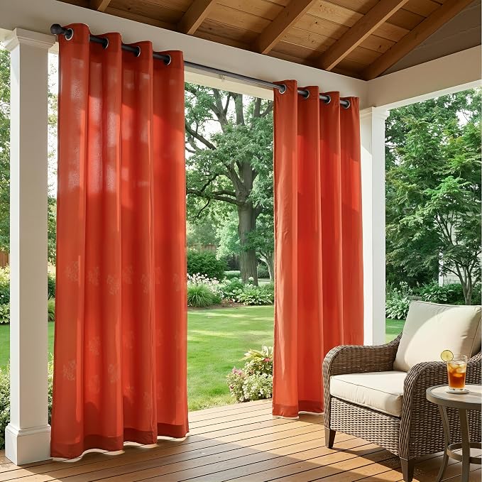Set of 4 Outdoor Curtains for Patio Waterproof, Breathable Grommet Panels for - Image 2