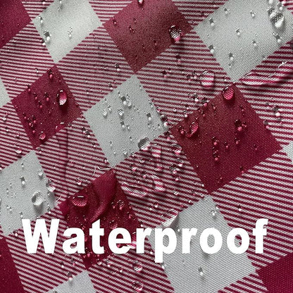 Waterproof Plaid Tablecloth Fabric - Square 58x58 Inch Classic Gingham Checker Valentines Table Cloth for Indoor/Outdoor Use - Valentine's Tabletop Cover for Picnics, BBQs, and Parties