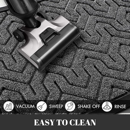 Yimobra Extra Large Door Mat Outside Entrance 60x36, Waterproof Heavy Duty Outdoor Mats for Front Door, Non Slip Rubber Entry Mat for Garage Patio Indoor, Easy Clean, Mix Grey