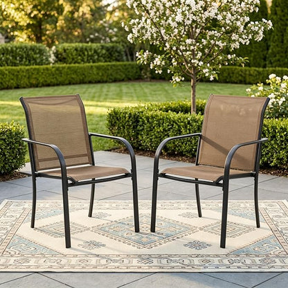 Outdoor Chairs Set of 2, Stackable Patio Dining Chairs by Offeroutdoorsolutions
