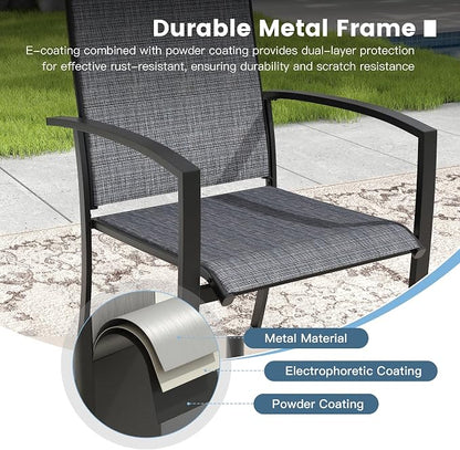 DIFY Patio Chairs Set of 4, Stackable Outdoor Dining Chairs - Image 5