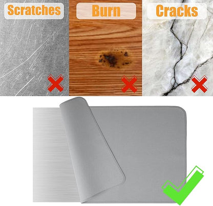24x36in Heat Resistant Grill Mats for Outdoor Grill to Protect Your Prep Table and Outdoor Grill Table - Fire Proof & Water Proof & Oil Proof BBQ Mat - Grey(1mm)