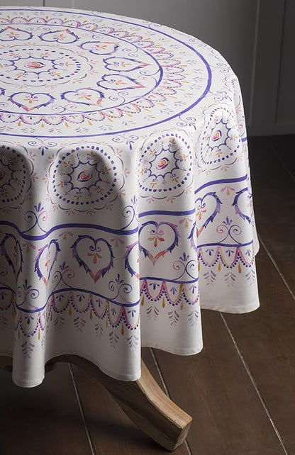 Maison d' Hermine Table Cloth Round Table 100% Cotton 69 Inches Tablecloth Reusable Decorative Everyday Use for Dining Room, Farmhouse, Home, Party, Festive & Wedding Spring Summer - Mandala