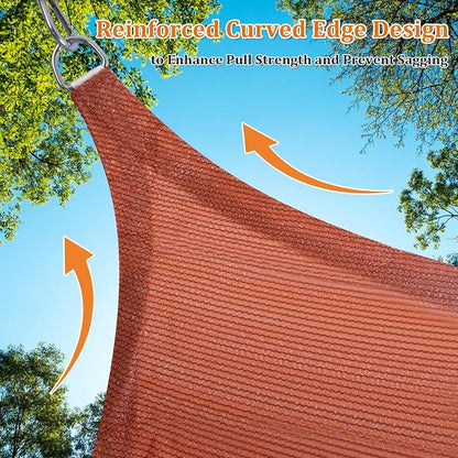 Shade&Beyond Custom Sun Shade Sail 12'x16'x20' Triangle Sun Sail Shades Patio - Image 5