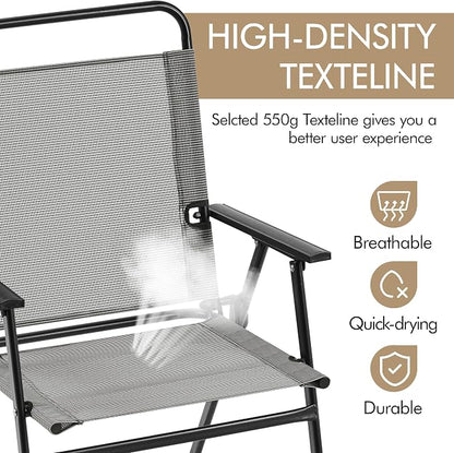 Yaheetech Outdoor Patio Chairs Set of 2, Folding Camping Chair, no assembly - Image 7