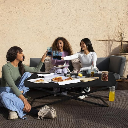 Covers & All Rectangle Table Top Cover, 12 Oz Waterproof UV & Weather Resistant Patio Table Cover, Outdoor Table Cover for Patio Furniture (85" L x 40" W x 5" H, Black)