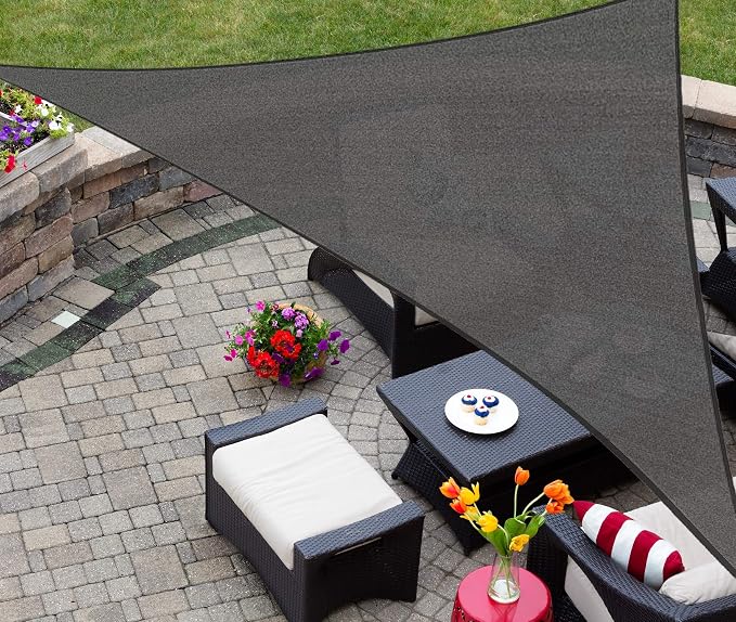 AsterOutdoor Sun Shade Sail Triangle 12' x 12' x 12' UV Block Canopy by AsterOutdoor
