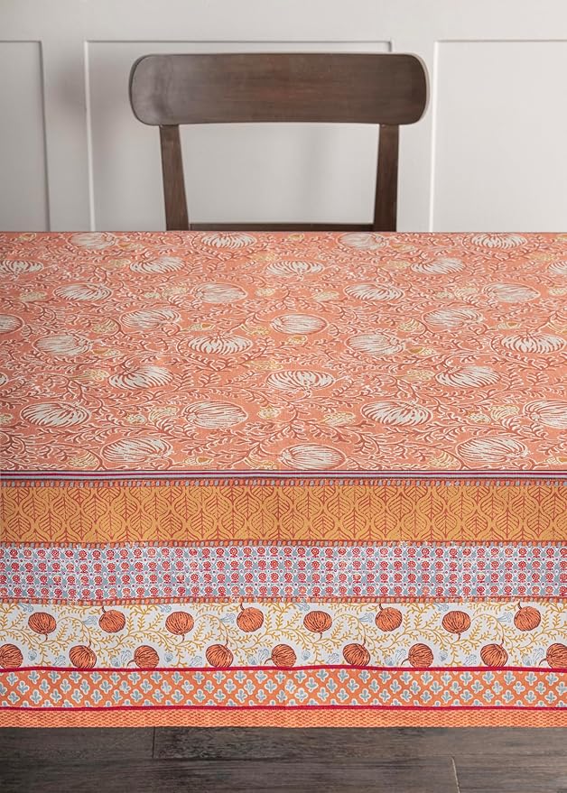 Maison d' Hermine Table Cloth Rectangle Table 100% Cotton 54 x 72 Inches Fall Tablecloth Reusable Everyday Use for Thanksgiving Christmas Decorations Dining Farmhouse Party (Harvest Festival)