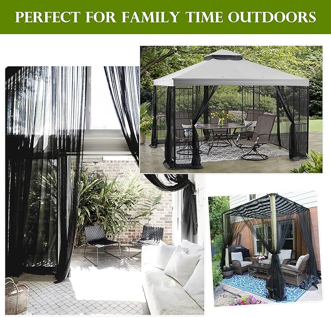 RYB HOME Mosquito Netting Outdoor Curtains - Image 5
