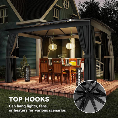 Outsunny 10' x 12' Outdoor Patio Gazebo - Image 8