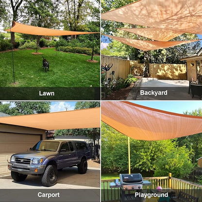 Sun Shade Sail 8'x10'x12.8' Peach Fuzz Triangle Custom Size | 95% UV Block - Image 7