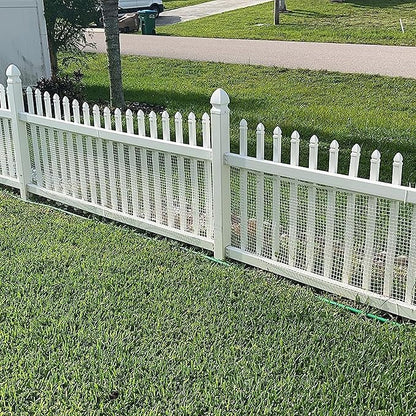 BOEN Garden Fence Temporary Barrier Outdoor Fence for Dog, Rabbit or Deer, Garden Netting Plastic Mesh Plant Protection (4' x 100', White)