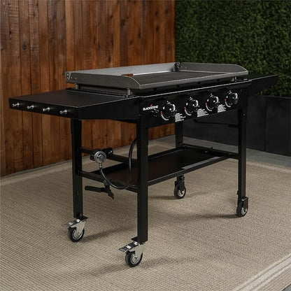 Blackstone 1554 36” Omnivore Griddle with Folding Side Shelves, Powder Coated Steel, Black