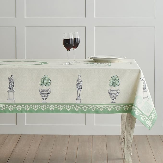 Maison d' Hermine Table Cloth Square Table 100% Cotton 60 x 60 Inches Tablecloth Reusable Decorative for Dining Room, Farmhouse, Home, Party, Festive & Wedding Spring Summer - Jardin Du Roy