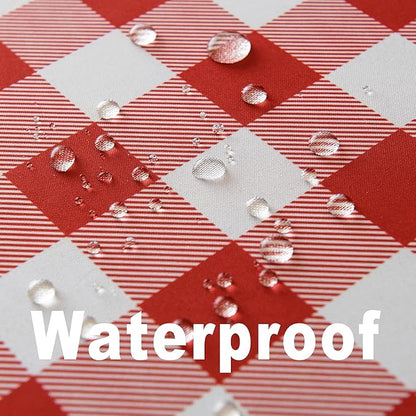 Waterproof Checkered Tablecloth Fabric - Rectangle 58x84 Inch Classic Gingham Buffalo Plaid Table Cloth for Indoor/Outdoor Use - Washable Table Cover for Kitchen, BBQs, and Parties