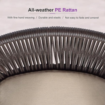 PURPLE LEAF 9 Pieces Outdoor Dining Set Patio Furniture Set Aluminum Rattan Wicker Patio Dining Table and Chairs Set for 8 for Lawn Backyard Deck Brown with Counter Stools