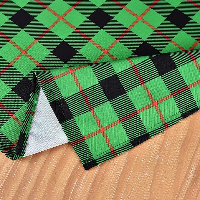 Classic Gingham Buffalo Tablecloth Fabric - Oblong 58x144 Inch Checkered Table Cloth for Indoor Outdoor - Irish Table Cover for Christmas Day, St. Patricks Day, Picnics, BBQs, and Parties