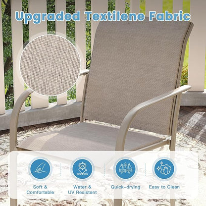 DIFY Patio Dining Chairs Set of 2, Stackable Outdoor Metal Chairs - Image 5