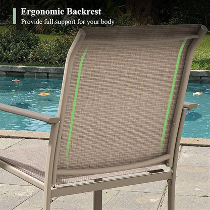 Outdoor Chairs Set of 4, Stackable Patio Dining Chairs - Image 6