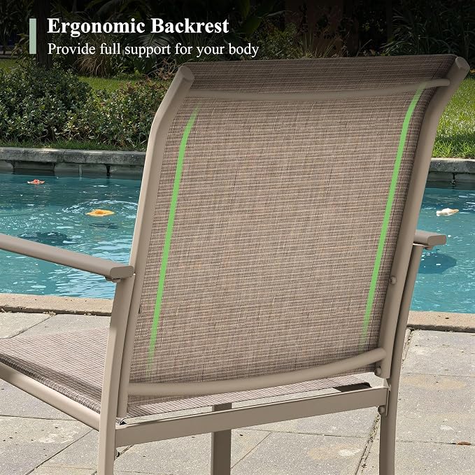 Outdoor Chairs Set of 8, Stackable Patio Dining Chairs - Image 6