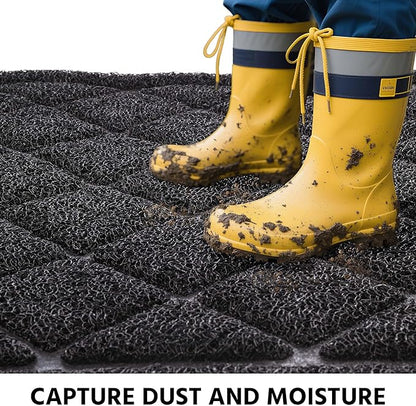 Front Door Mat Indoor Outdoor Entrance, 36" x 60" All-Season Heavy Duty Waterproof Doormat, Non-Slip Absorbent Entryway Mat, Easy to Clean, Low Profile Commercial Floor Mat for Indoor Outdoor