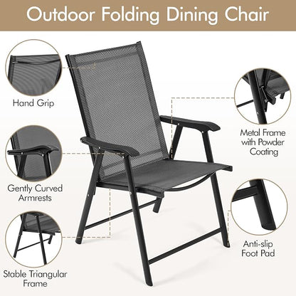 Yaheetech Patio Chairs Set of 4 Outdoor Foldable Dining Chairs, Comfortable - Image 5
