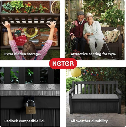 Keter Solana 70 Gal Outdoor Storage Bench - Image 6